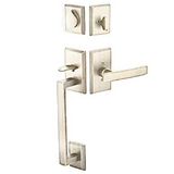 Emtek 450421 Rustic Modern Rectangular Sectional Entrance Handleset - Sandcast Bronze Tubular - Dummy