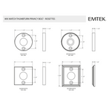 Emtek 8382 Wilshire Thumbturn Privacy Bolt - Use with Brass Passage Set