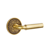 Emtek 8056 CLASSIC BRASS - LEVERSETS With Lancaster Rosette Dummy, Pair