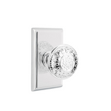 Emtek 8221 DESIGNER BRASS - Knobsets With Rectangular Rosette Privacy Set