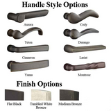 MULTIPOINT LOCK TRIM, 1-1/2 X 11 ARCHED PLATE, SANDCAST BRONZE HANDLE SET - CHOOSE HANDLE LEVER