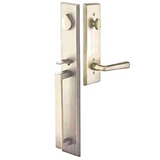 Emtek 451623 Rustic Modern Rectangular Full Length Entrance Handleset - Sandcast Bronze Tubular - Single Cylinder