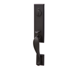 Emtek 451512 Rectangular Monolithic Entrance Handleset - Sandcast Bronze Tubular - Single Cylinder