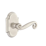 Emtek 8058 DESIGNER BRASS - LEVERSETS With #8 Rosette Dummy, Pair