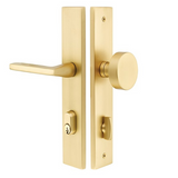 Emtek 8044 STRETTO Narrow Trim Lockset, 1-1/2" x 11" Modern Rectangular Keyed, Brass Tubular, Dummy (Pair)