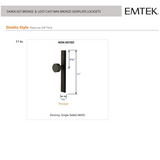 Emtek 4043 STRETTO Narrow Trim Lockset, 1-1/2" x 11" Arched Non-Keyed, Brass Tubular, Dummy Single Sided