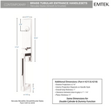 Emtek 4208 Hercules Knurled Monolithic Dummy Set Entrance Handleset - Brass Tubular
