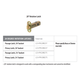 Emtek LC4-PAS28B 28 Degree Rotation Latch