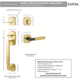 Emtek 4715 Urban Modern Single Cylinder Entrance Handleset - Brass Tubular