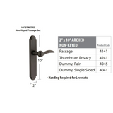 Emtek 4041 STRETTO Narrow Trim Lockset, 2" x 10" Arched Non-Keyed, Brass Tubular, Dummy Single Sided