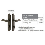 Emtek 4042 STRETTO Narrow Trim Lockset, 2" x 10" Arched Keyed, Brass Tubular, Dummy (Pair)