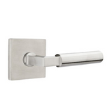 Emtek S300 STAINLESS STEEL - LEVERSETS With Square Rosette Dummy, Pair