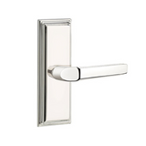 Emtek 8135 CLASSIC BRASS - LEVERSETS With Wilshire SidePlate Passage Set