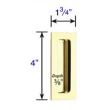 Emtek 220304 Modern Rectangular Brass Flush Pulls (1-3/4" x 4")