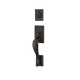 Emtek 451411 Rectangular Sectional Entrance Handleset - Sandcast Bronze Tubular - Single Cylinder