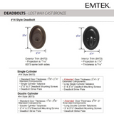 Emtek #14 Style Double Cylinder Deadbolt - 8373