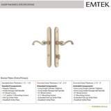 Emtek 4046 STRETTO Narrow Trim Lockset, 1-1/2" x 11" Arched Non-Keyed, Brass Tubular, Dummy Pair