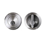 Emtek Round Stainless Steel Single Cylinder Deadbolt - S50001SS