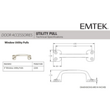 Emtek 2244 Window Utility Pull, 4"