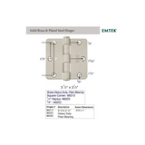 Emtek 96223 Heavy Duty Hinges (Pair), 3-1/2" x 3-1/2" with 1/4" Radius Corners