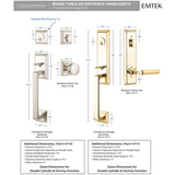 Emtek 4716 Transitional Heritage Sectional Single Cylinder Entrance Handleset - Brass Tubular