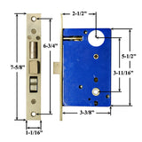 Marks Metro Mortise Entry Handle Set Left Hand Polished Brass Finish
