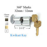 Marks Euro Profile Cylinder For Euro Slimline Door Handles Profile Cylinder With Thumb Turn and Kwikset Keyway