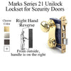 Marks Series 21 Entrance Door Handle Set Unilock Entrance Door Lockset Right Hand Reverse