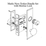Marks New Yorker Entrance Handle Set Right Handed Door Handle With Lock
