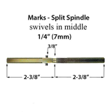 Marks Swivel Spindle For Storm Doors Split Shaft .25 Inch by 4.75 Inch Threaded Spindle