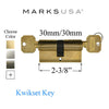 Marks Euro Slimline Keyed Profile Cylinder Kwikset Doubled Keyed Profile Cylinder