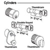 Marks Euro Profile Cylinder For Euro Slimline Door Handles Profile Cylinder With Thumb Turn and Kwikset Keyway