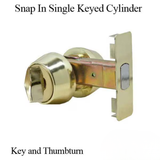 SNAP IN KEYED SINGLE CYLINDER DEADBOLT LOCK- POLISHED BRASS