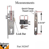 Andersen Storm Door Hardware w/ Lock Bar, Choose Finish