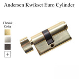 Keyed Kwikset Euro Cylinder for Andersen Storm Door - Choose Color