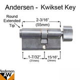 Keyed Kwikset Euro Cylinder for Andersen Storm Door - Choose Color