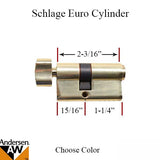 Keyed Schlage Euro Cylinder, Andersen Storm Door - 3 colors