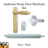 Andersen/ Emco Storm Door Hardware Kit - Brass Exterior, White Interior