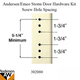 Andersen/ Emco Storm Door Hardware Kit - Brass Exterior, White Interior