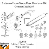 Andersen/ Emco Storm Door Hardware Kit - Brass Exterior, White Interior