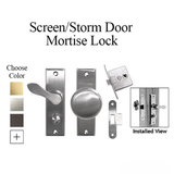 Storm Door Mortise Lock Non Keyed 1.5 Inch Backset