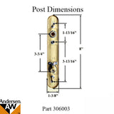 Andersen Emco Keyed 3 Post Storm Door Hardware with Deadbolt for 1-1/2 Inch Doors in Polished Brass