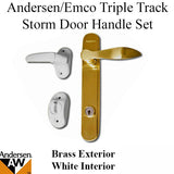 Emco 300 Series Colonial / Triple Track Storm Door Handle Set - Brass / White