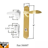 Emco 300 Series Colonial / Triple Track Storm Door Handle Set - Brass / White