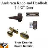 Andersen Knob and Deadbolt Kit 1-1/2 Inch Door - Brass / Brown