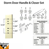 Andersen/ Emco Storm Door Hardware Kit - Brass Exterior, Black Interior