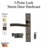 Andersen Modern 3-Point Lock, Storm Door Hardware, Kwikset Key