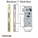 Andersen Traditional Storm Door handleset for Woodcore doors