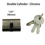 Double Key Gate Lock Profile Cylinder, 46mm - Chrome
