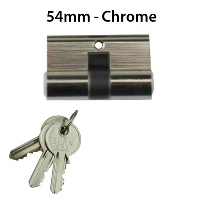 Double Key Gate Lock Profile Cylinder 2-1/8 Inch (54mm) Chrome